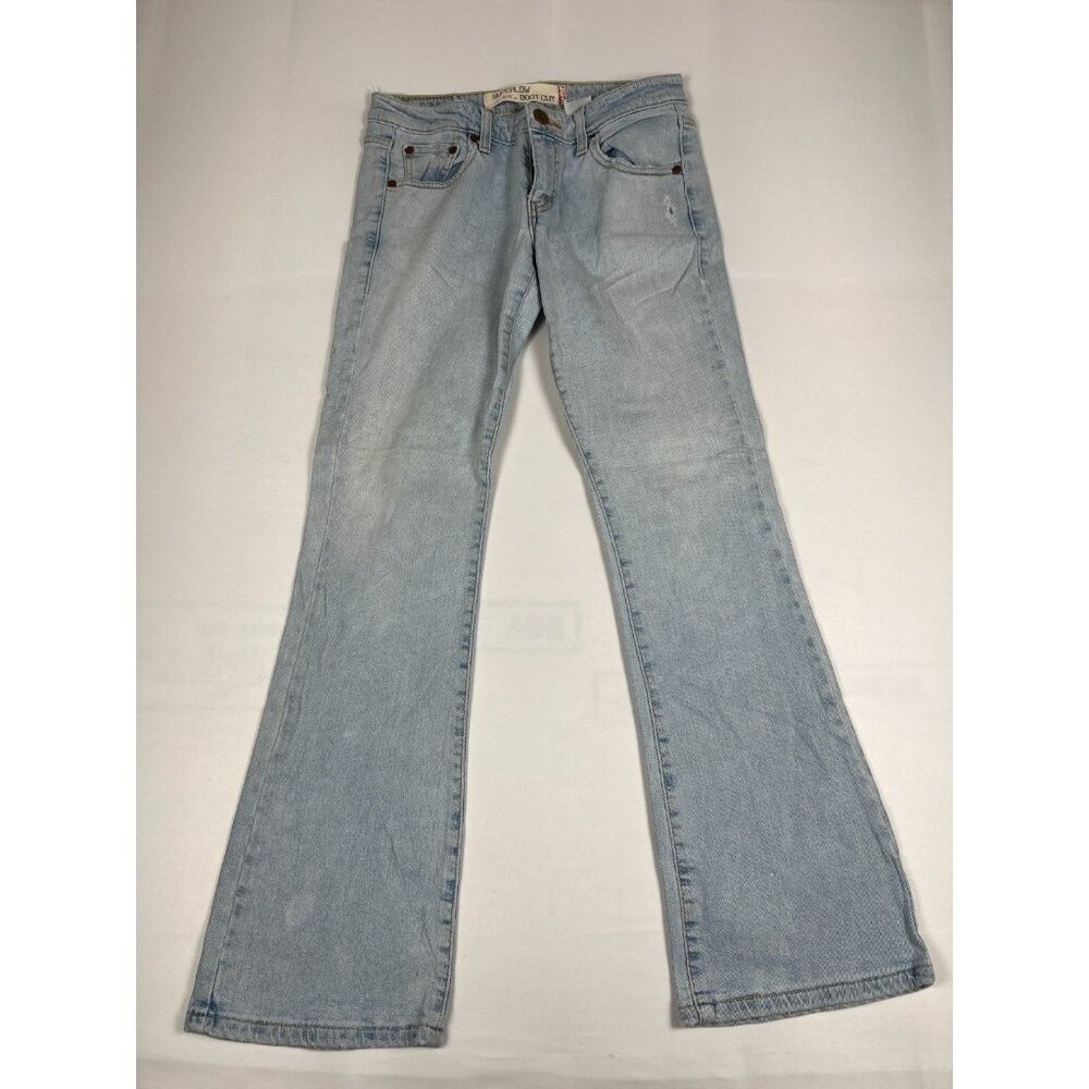 Levi's 518 Superlow Bootcut Jeans Juniors 7M Light Wash Stretch Blue Denim